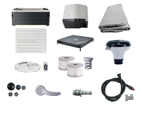 MSpa Whirlpool OSLO PLUS XXL 180 x 180 cm -  inkl. WiFi, LED, UVC