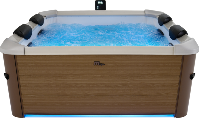 MSpa Whirlpool AMBER inkl. LED, WiFi, UVC - 120 Luftdüsen // 8 Hydromassagedüsen