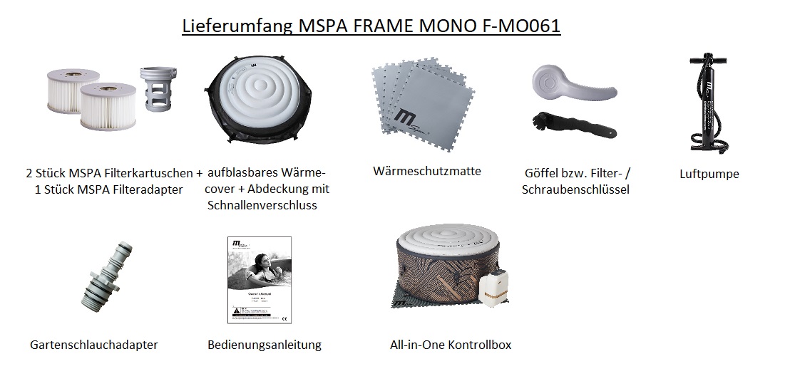 MSpa Whirlpool NEU MONO ECO 2026 - 6 Personen - inkl. App + 138 Luftdüsen - 173 cm