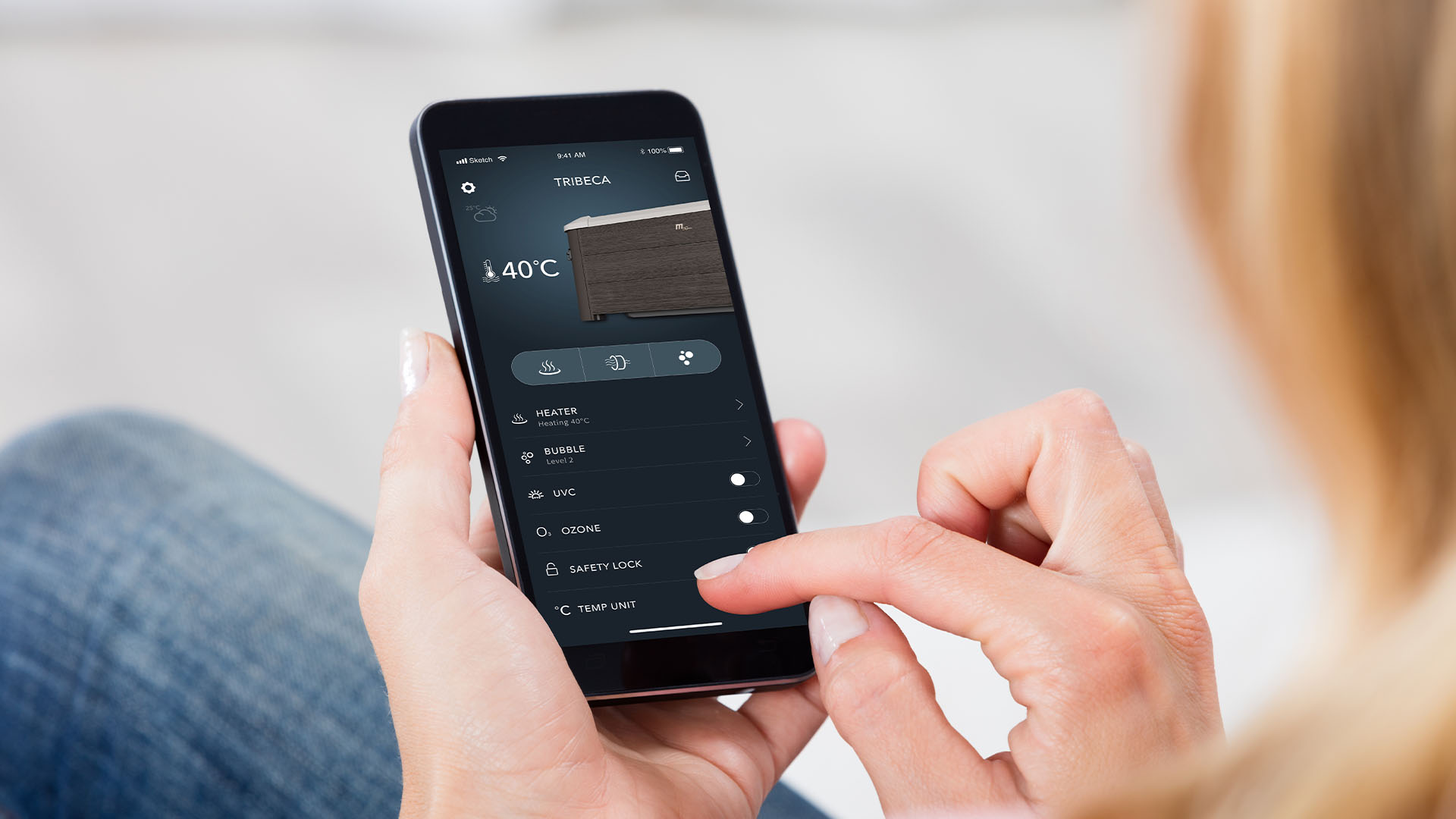 MSpa Whirlpool OSLO XL 160 x 160 cm - inkl. WiFi,App, LED, UVC